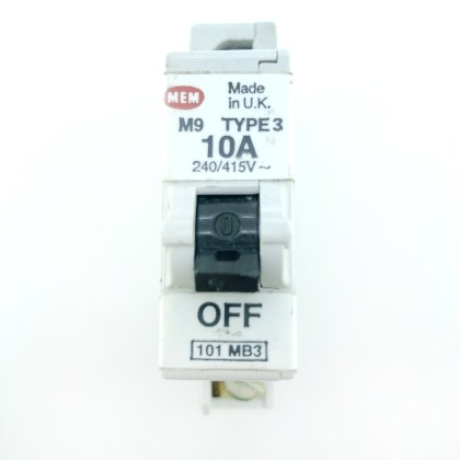 MEM 101MB3 M9 10A 10 Amp MCB Circuit Breaker Type 3